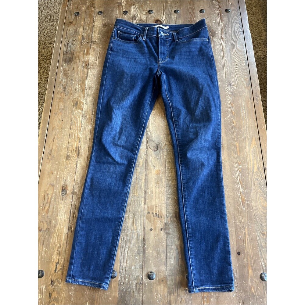 Levi’s 711 Women’s Mid Rise Skinny Blue Denim Jeans Style # 188810562 Dark Wash